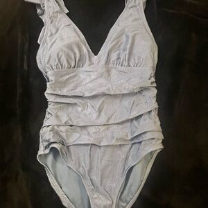 Ellen Tracy Light Blue One Piece Swimsuit